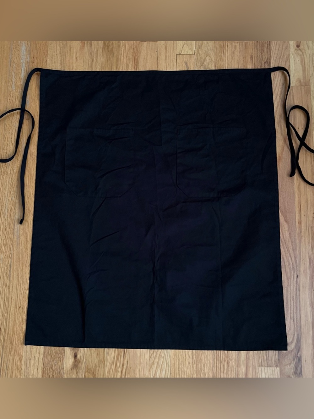 Black Bistro Style Waist Apron, EUC